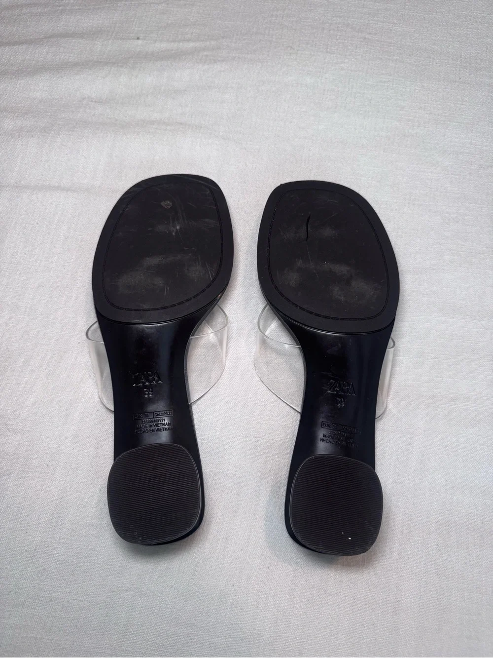 Zara Vinyl Heeled Sandals Size 8 - Picture 7 of 7